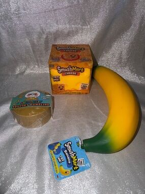 OMG Squishy Dumpling, SmushMart Banana & SmushMart Cheese